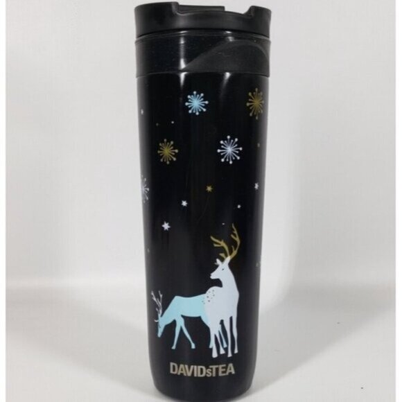 David's Tea Iced Tea Press Winter Pattern 16 Ounce Travel Cup - Picture 3 of 13